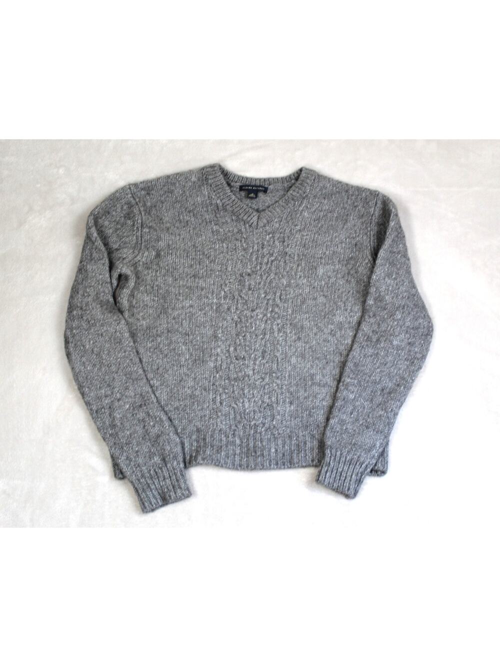 Banana Republic Sweater Womeons Medium Gray Wool Alpaca Y2K Heritage Preppy